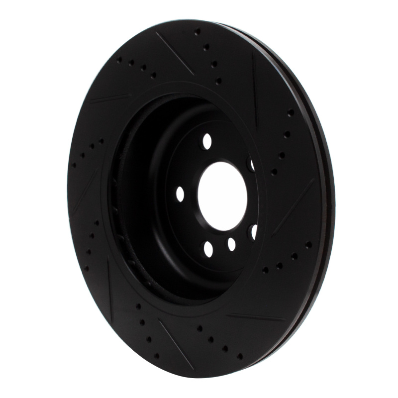 BMW 430I Brake Rotor (1) - Rear - R1 Concepts - Drilled & Slotted - Black - `17-`25